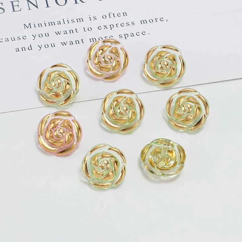 12.5mm Acrylic Candy Color Rose Buttons for Kids' Sweaters 100 Pack