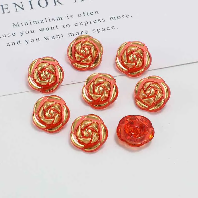 12.5mm Acrylic Candy Color Rose Buttons for Kids' Sweaters 100 Pack