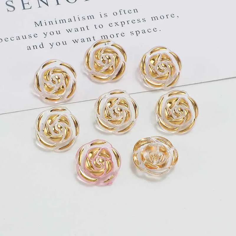 12.5mm Acrylic Candy Color Rose Buttons for Kids' Sweaters 100 Pack
