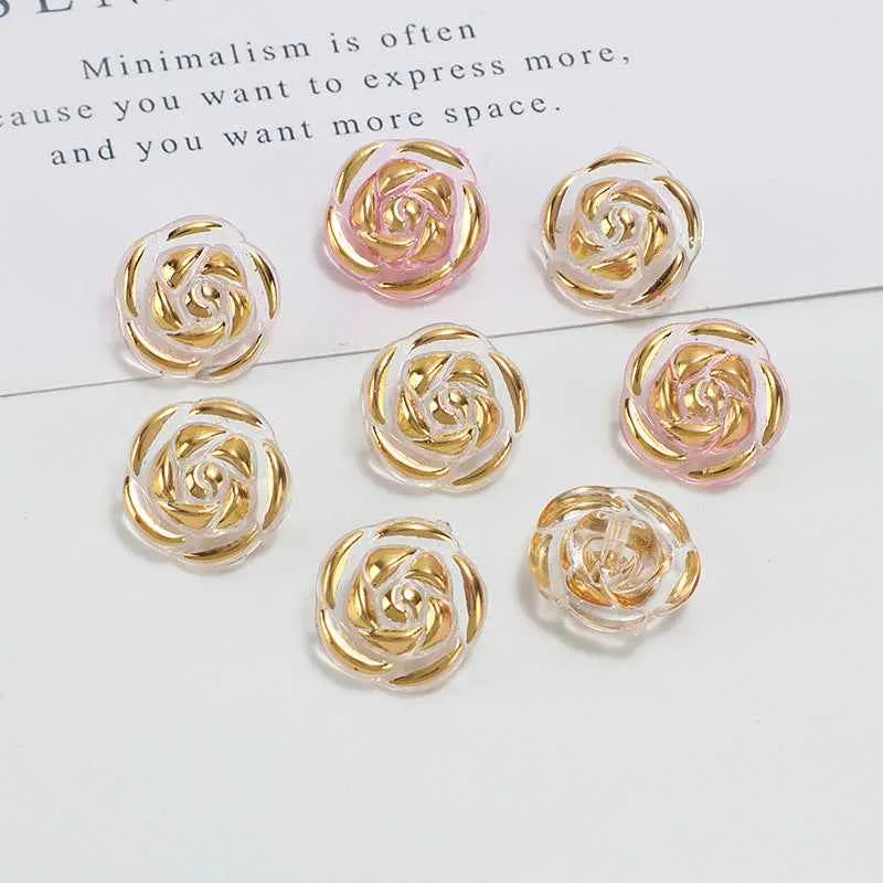 12.5mm Acrylic Candy Color Rose Buttons for Kids' Sweaters 100 Pack