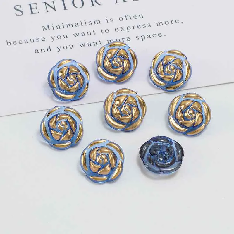 12.5mm Acrylic Candy Color Rose Buttons for Kids' Sweaters 100 Pack