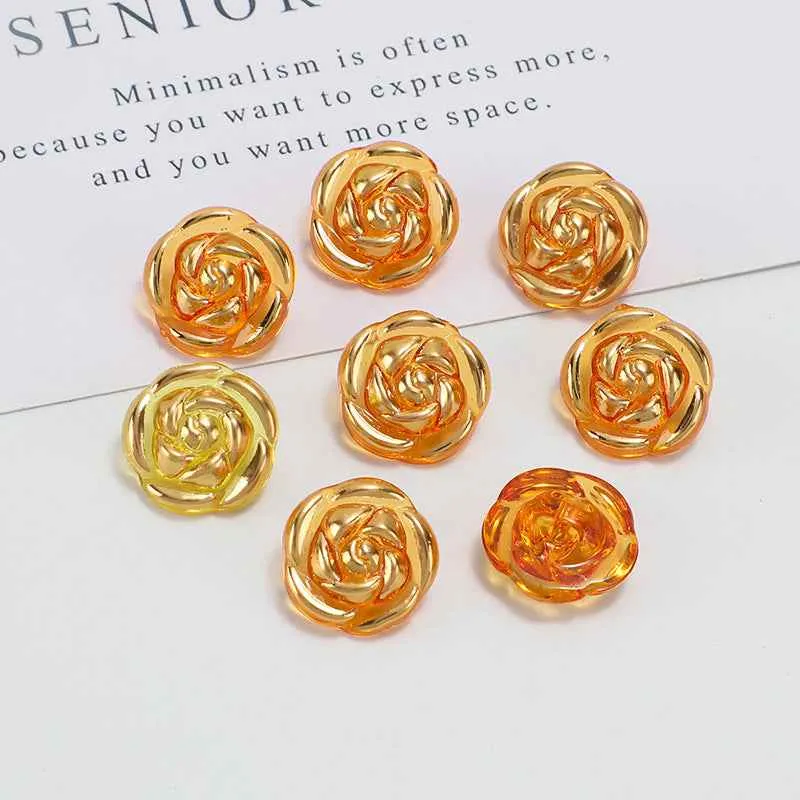 12.5mm Acrylic Candy Color Rose Buttons for Kids' Sweaters 100 Pack