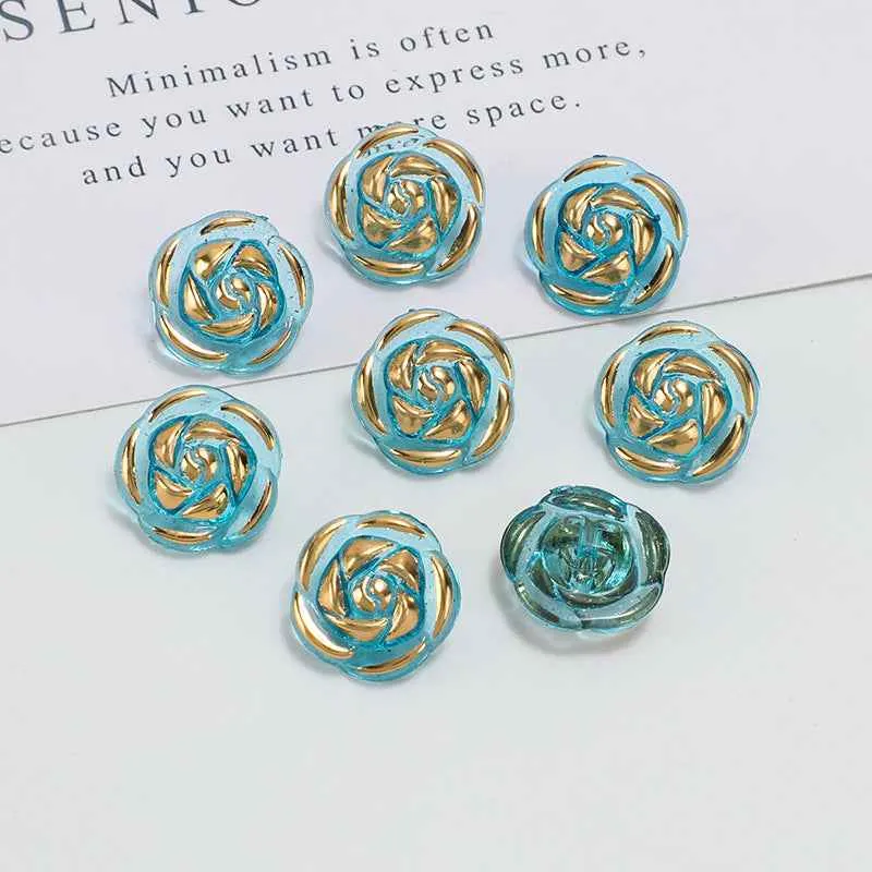 12.5mm Acrylic Candy Color Rose Buttons for Kids' Sweaters 100 Pack