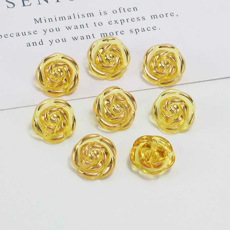 12.5mm Acrylic Candy Color Rose Buttons for Kids' Sweaters 100 Pack