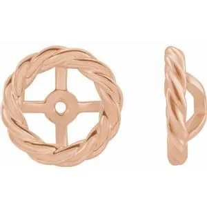 14K Rose Rope Earring Jackets