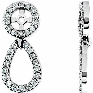 14K White 1/3 CTW Diamond Earring Jackets