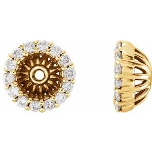 14K Yellow 1/6 CTW Diamond Earring Jackets with 4.6 mm ID