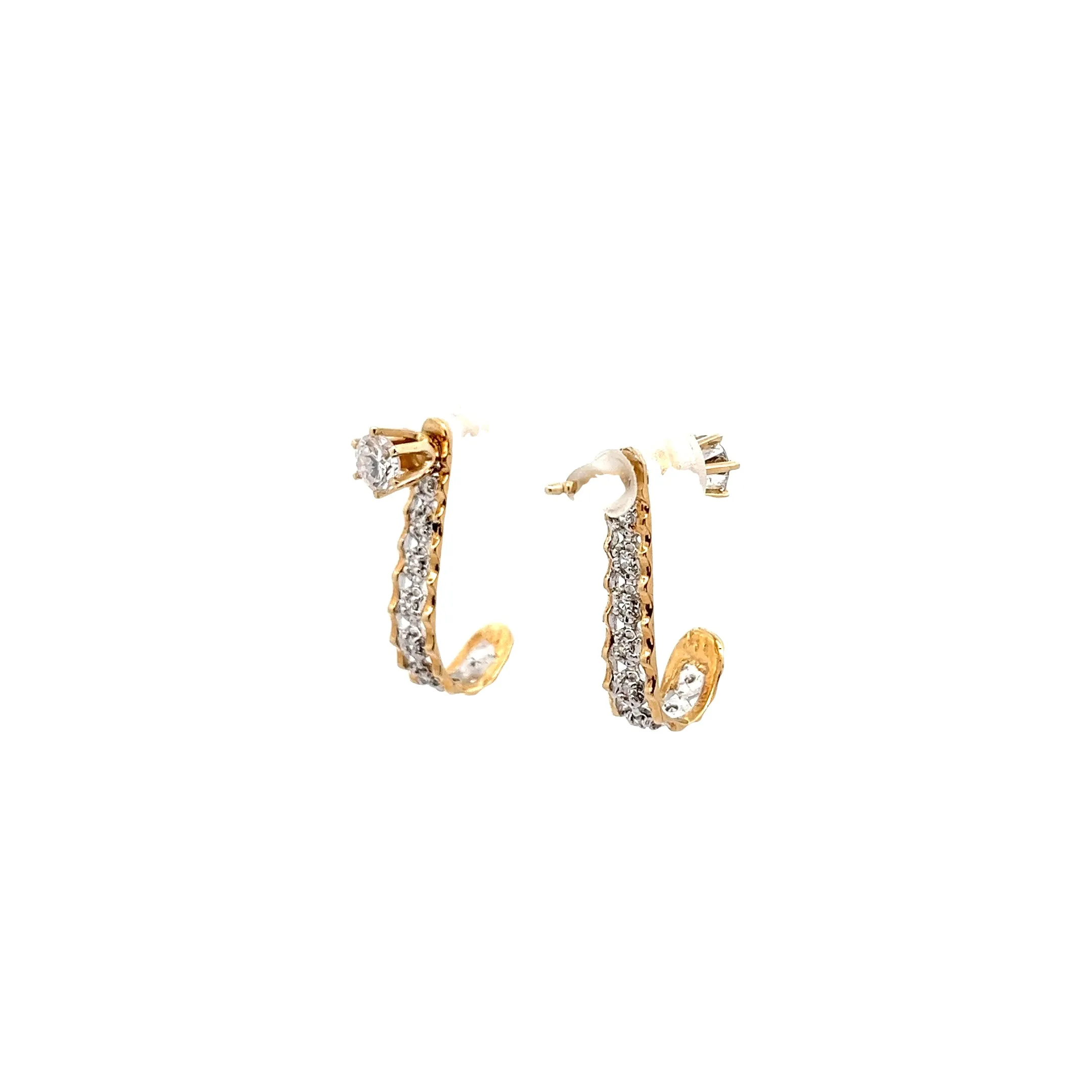 14k Yellow Gold .15ct G VS2 Round Diamond Jacket earrings