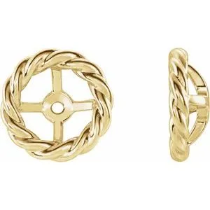 14K Yellow Rope Earring Jackets