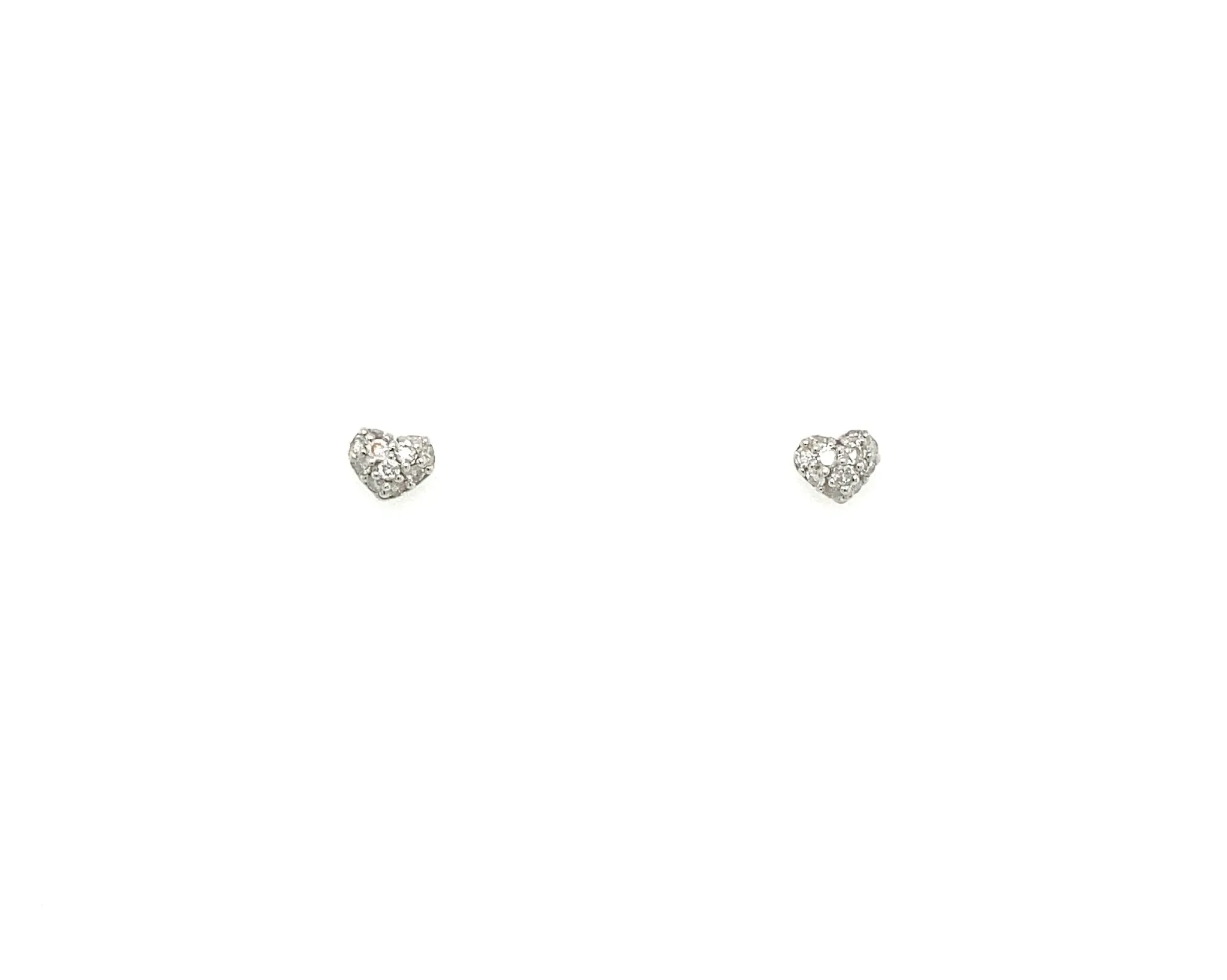 18kt WG Diamond Pave Puff Heart w/ Interchangeable Burmese Apple Green Jadeite Disc Jackets Studs