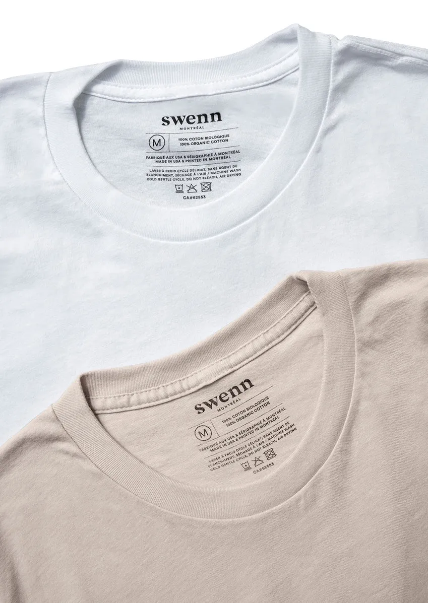 2 t-shirts blanc - naturel