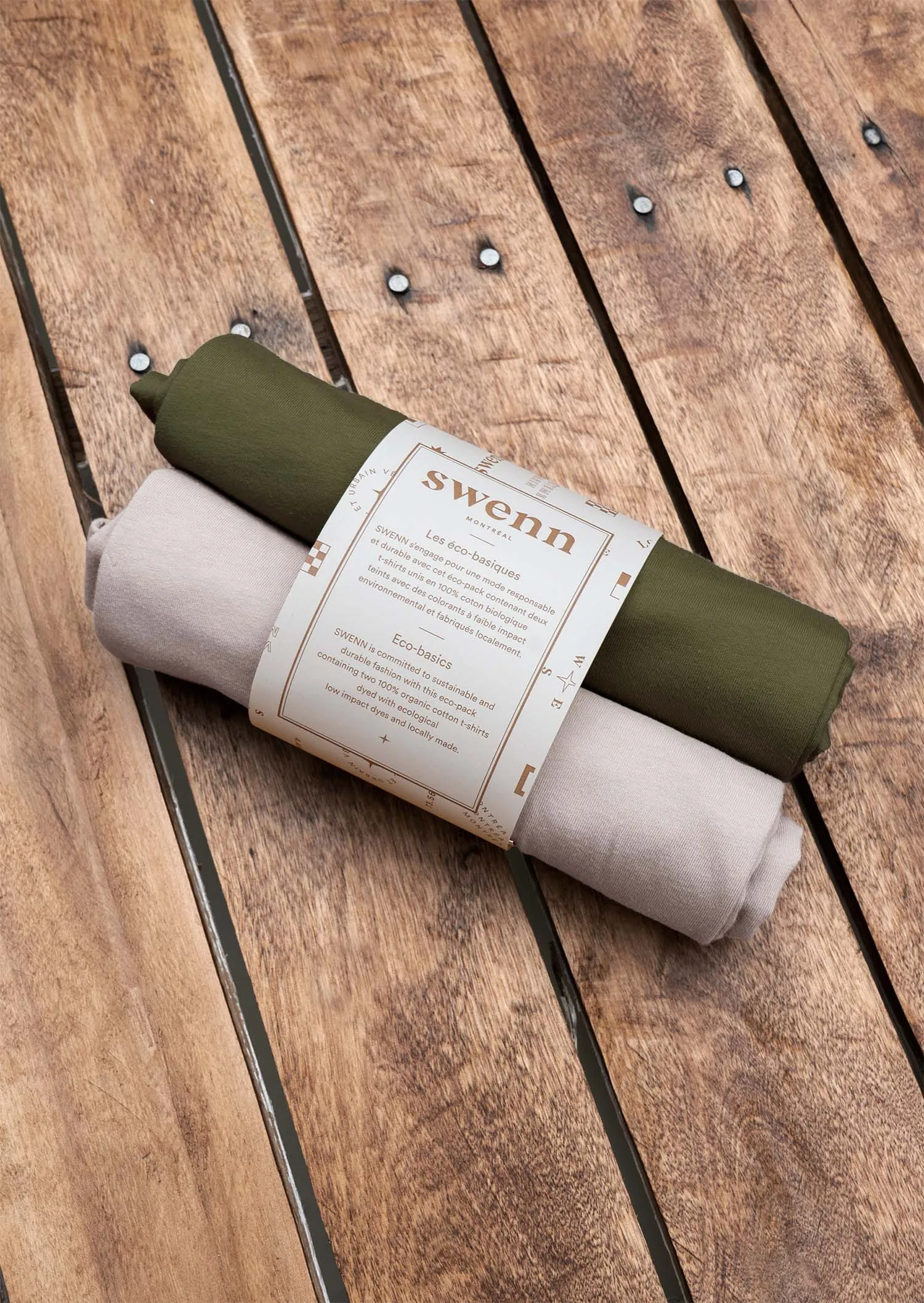 2 t-shirts naturel - kaki