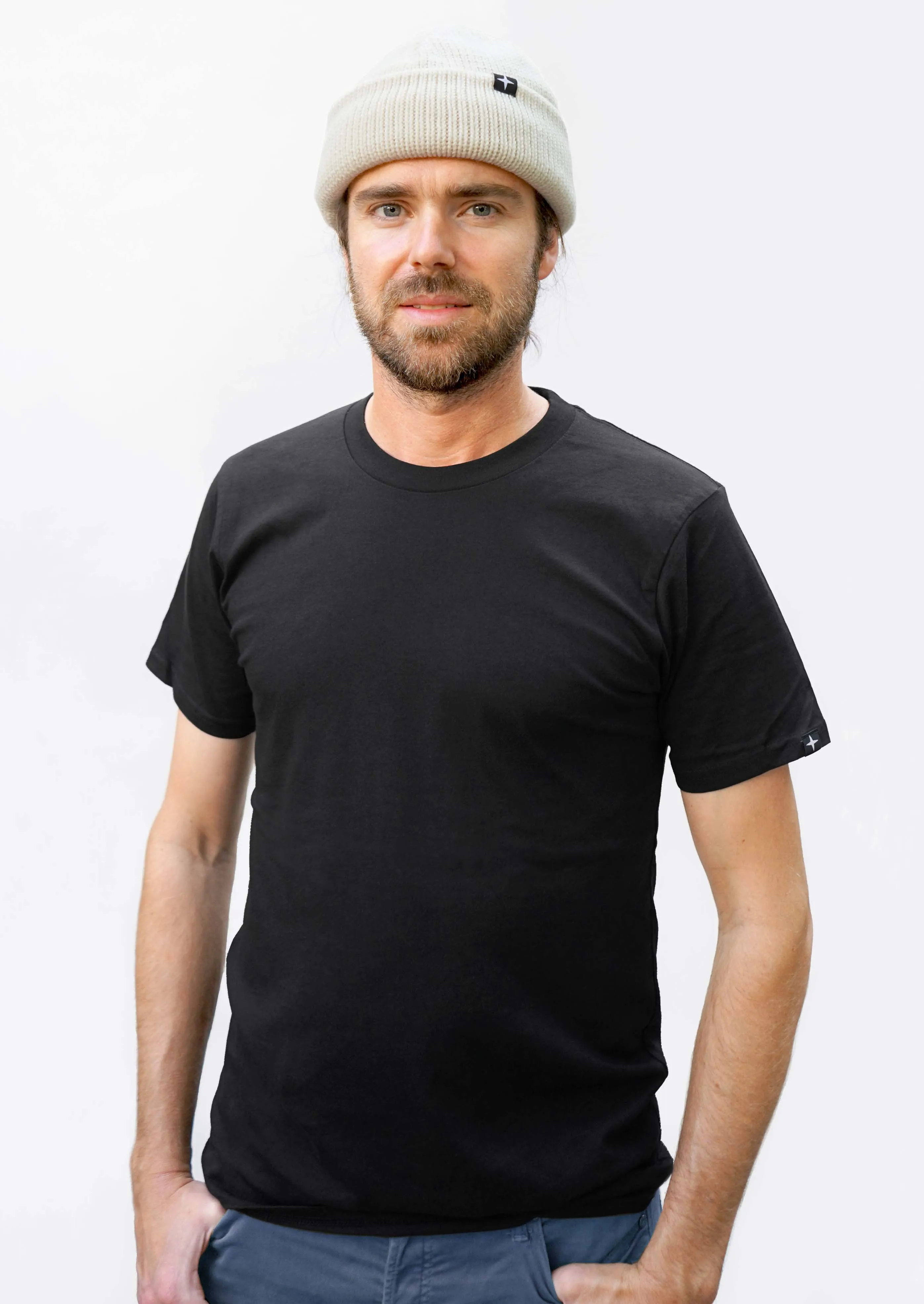 2 t-shirts noir - naturel