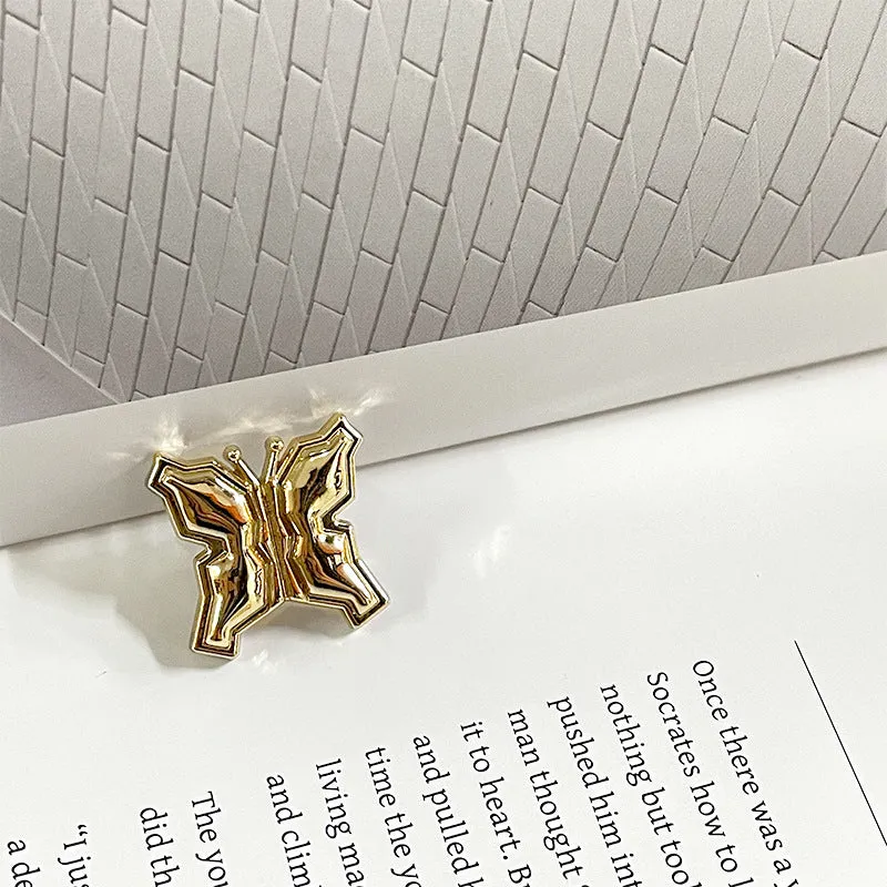 23mm Gold Silver Butterfly Metal Sewing Buttons for Sweaters Outerwear 50pcs