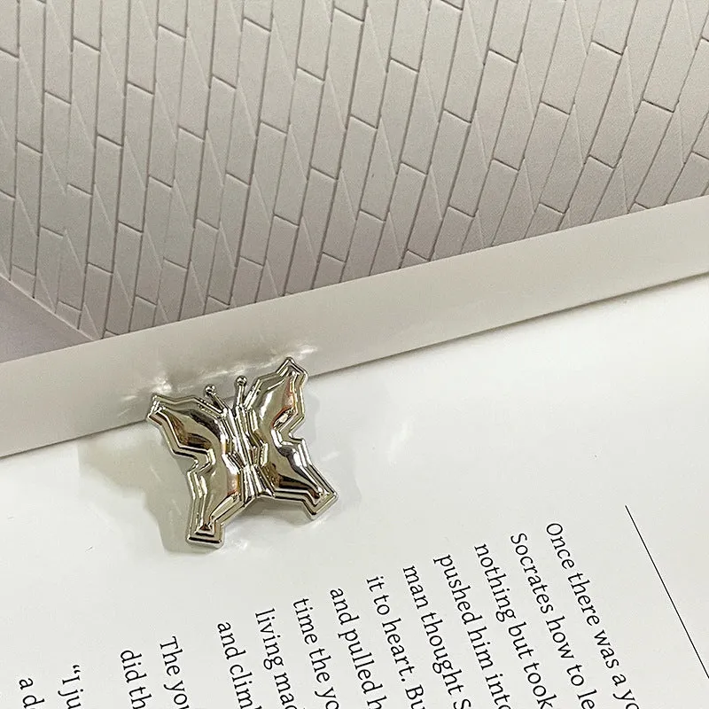 23mm Gold Silver Butterfly Metal Sewing Buttons for Sweaters Outerwear 50pcs
