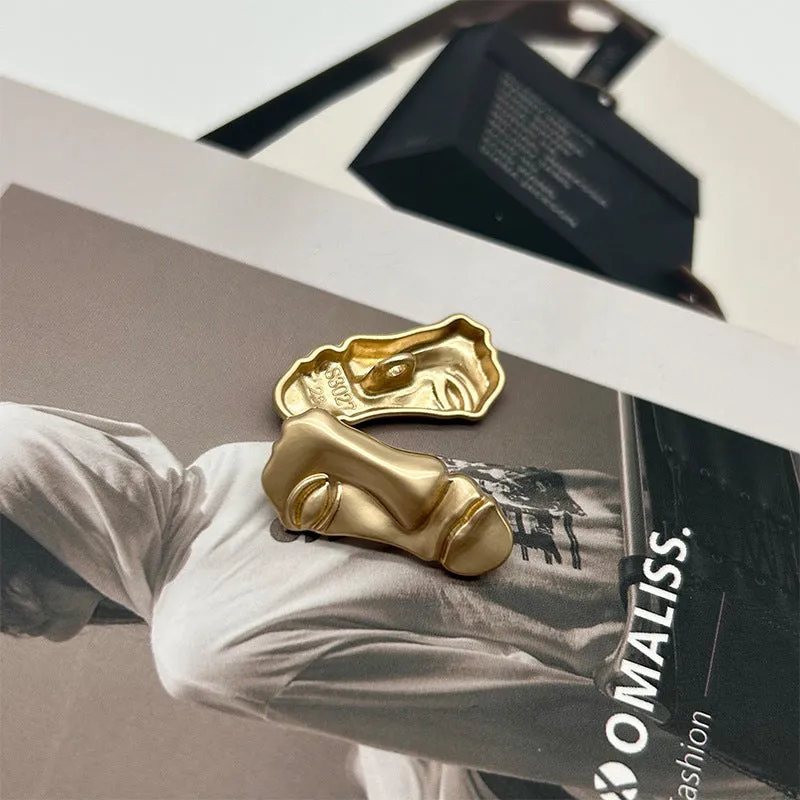 23mm Matte Gold Human Face-Shaped Metal Shank Buttons for Shirts Cardigans 50pcs