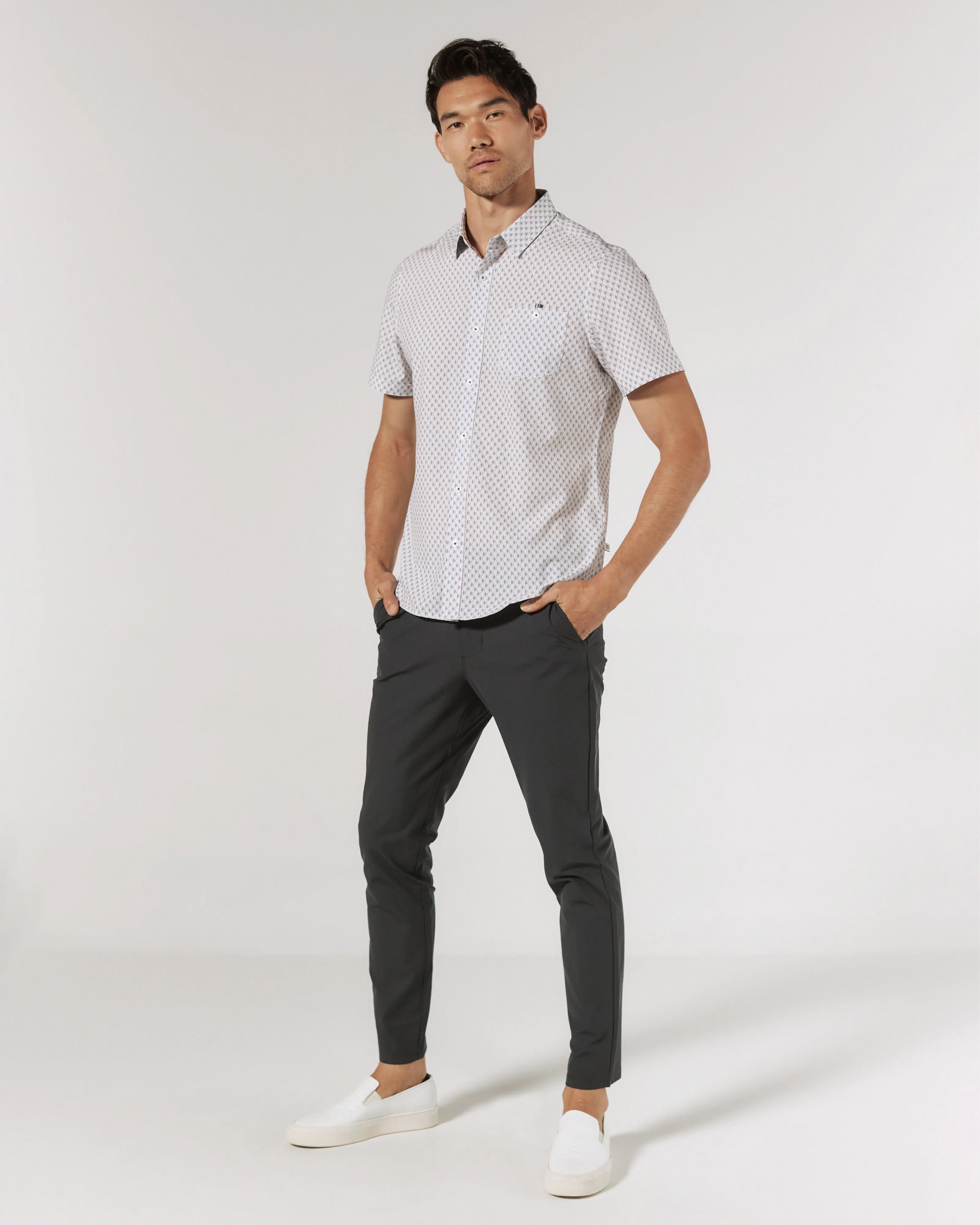 7 Diamonds Mencia 4-Way Stretch Print Pattern SS Shirt