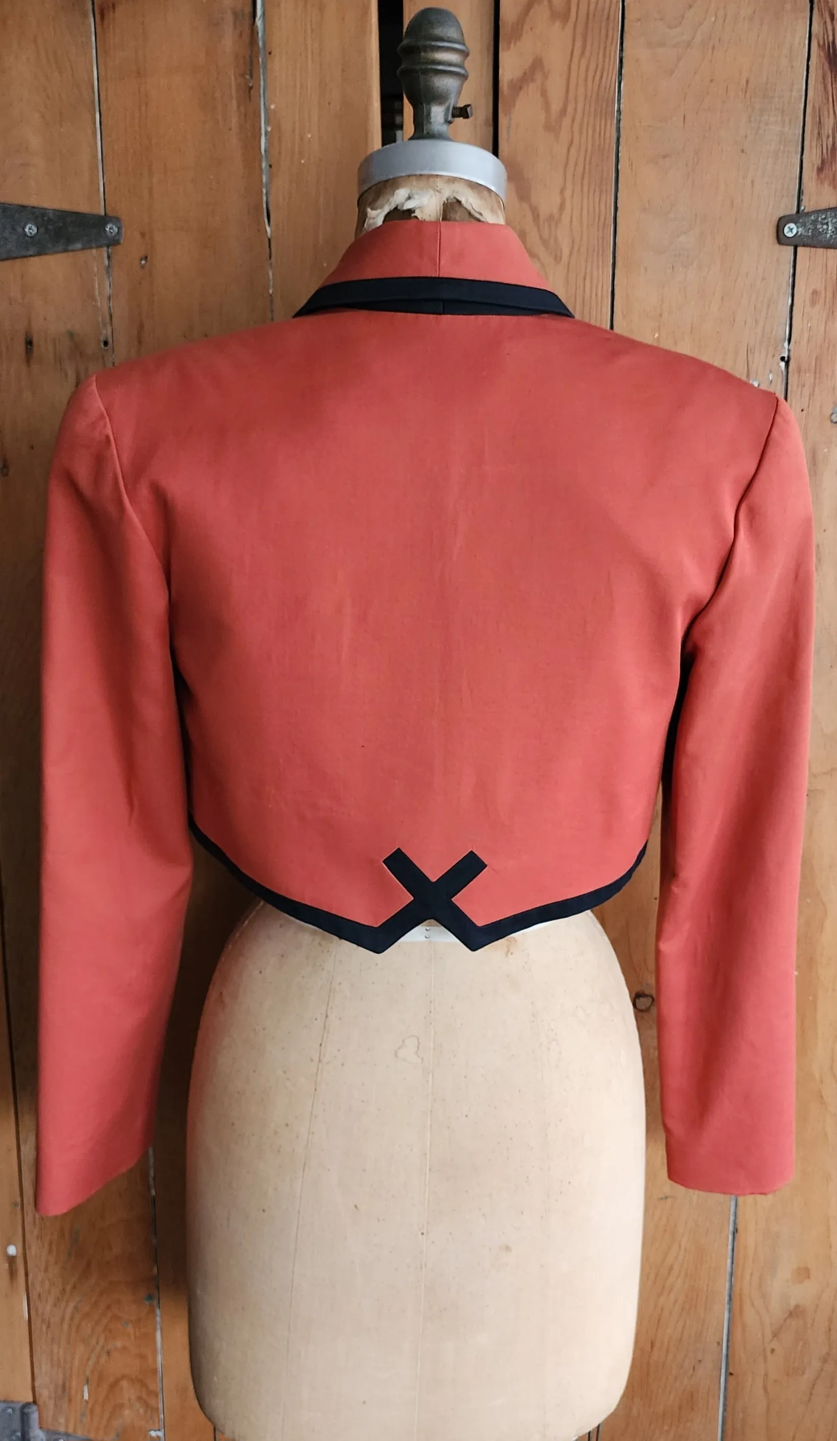 90s Christian Francis Roth Cropped Orange Blazer from Button Suit