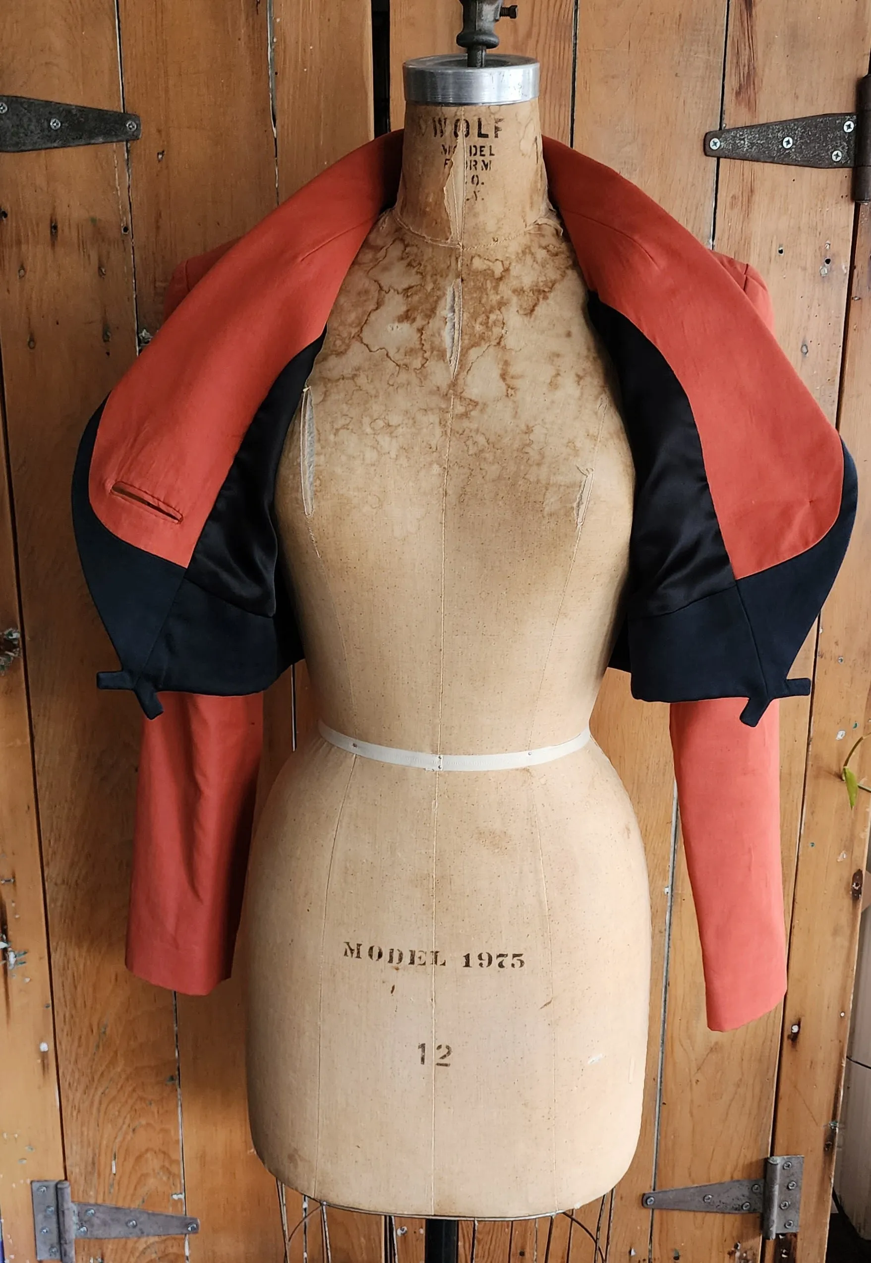 90s Christian Francis Roth Cropped Orange Blazer from Button Suit