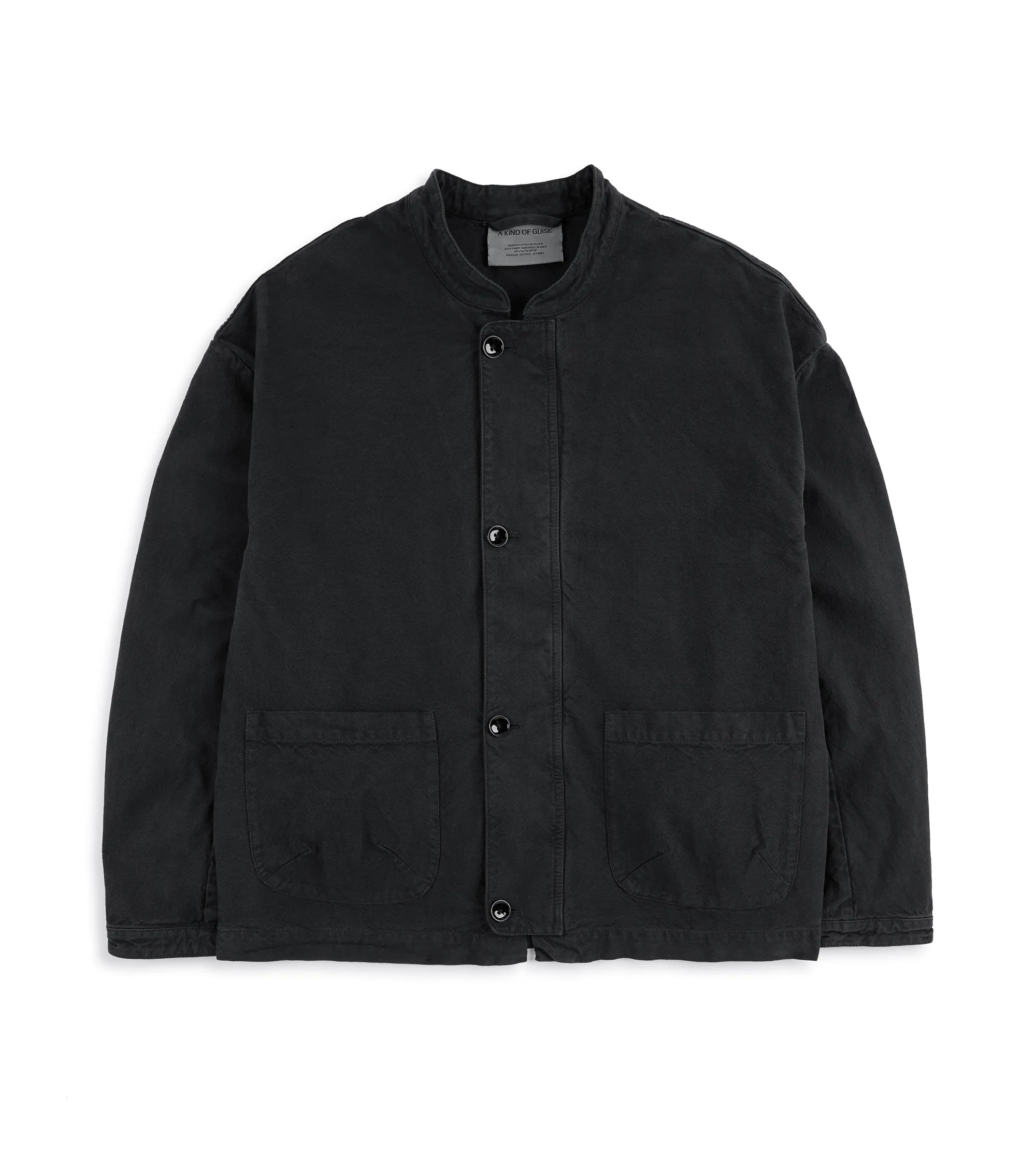 A Kind of Guise Jaspal Cotton Jacket: Washed Black