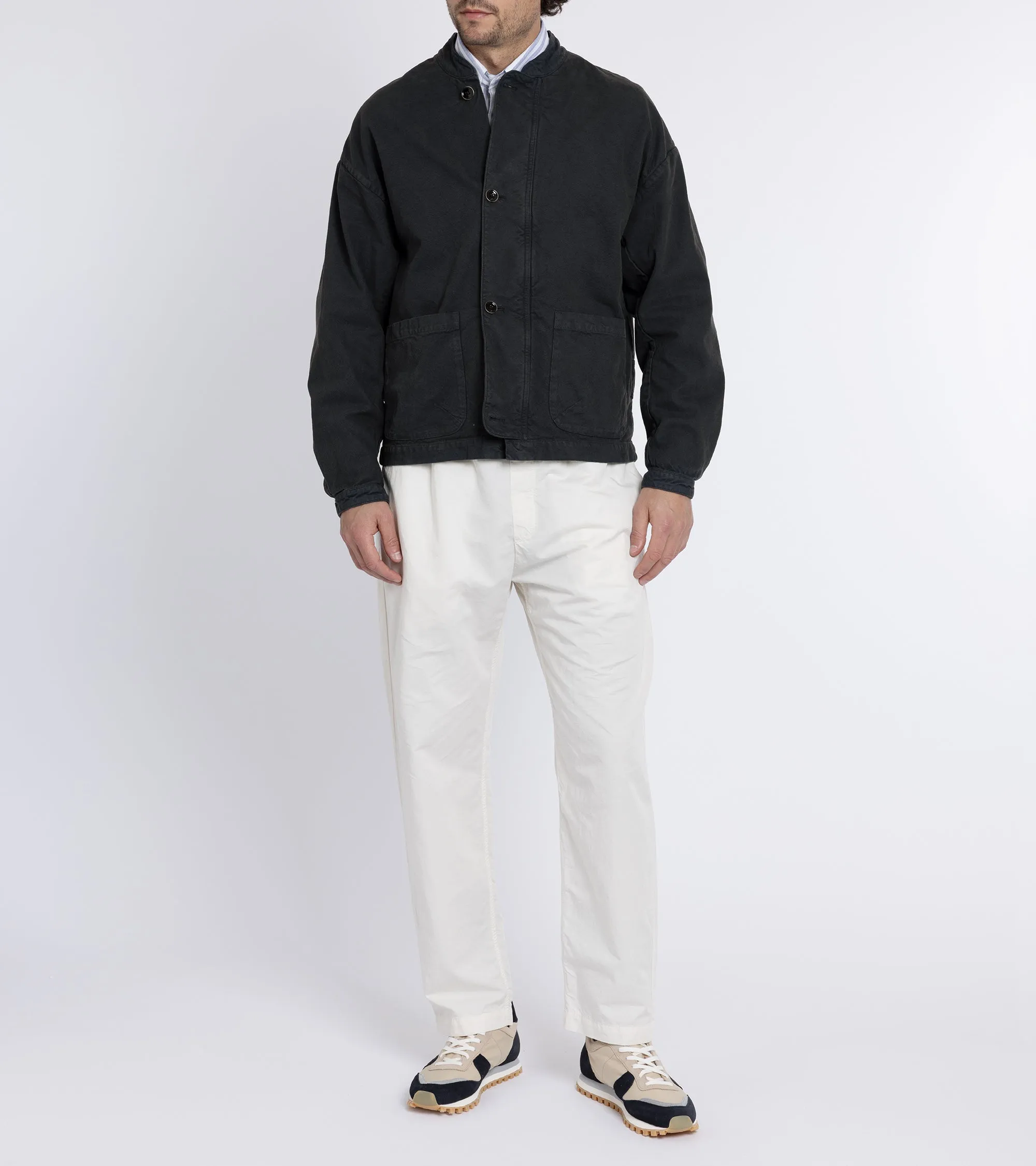 A Kind of Guise Jaspal Cotton Jacket: Washed Black