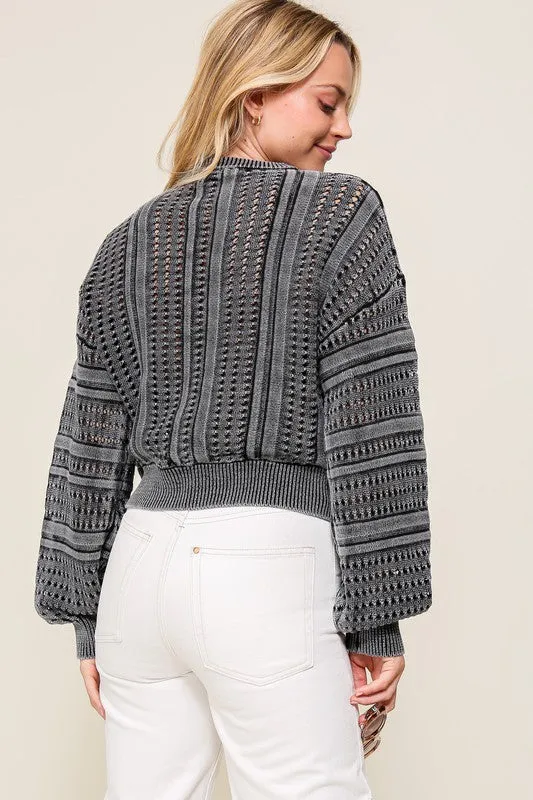 Acid Wash Round Neck Sweater (Various Colors), Timing