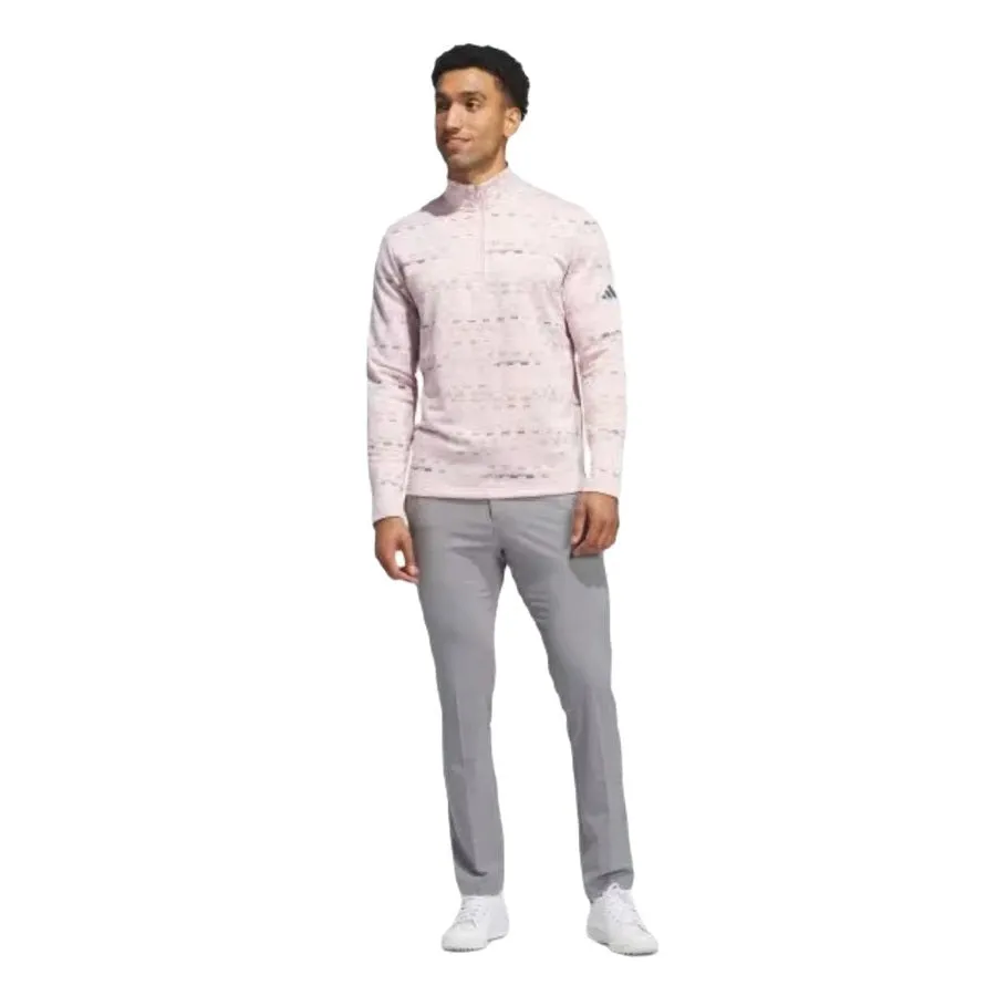 Adidas Core Printed Quarter Zip Pullover - Pink