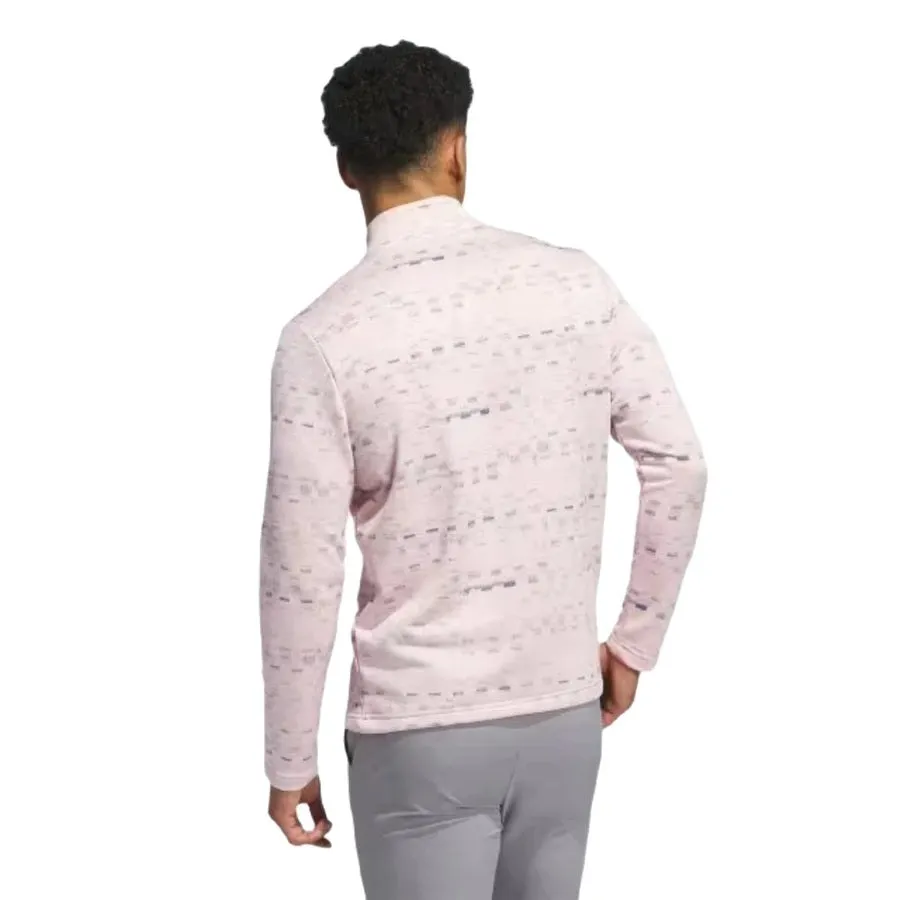 Adidas Core Printed Quarter Zip Pullover - Pink