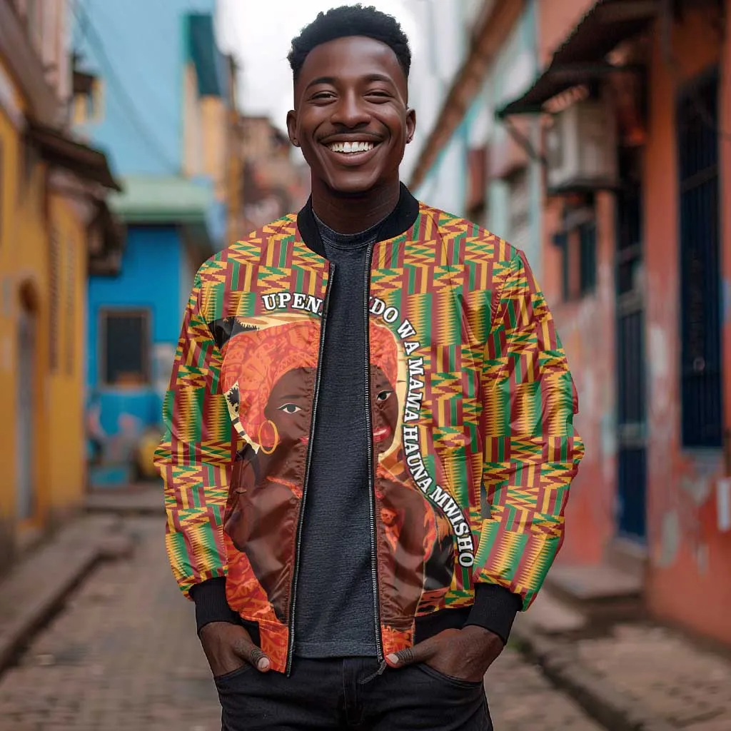 African Happy Mother's Day Bomber Jacket Black Mothers Kente Pattern LT15