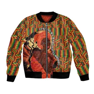 African Happy Mother's Day Bomber Jacket Black Mothers Kente Pattern LT15