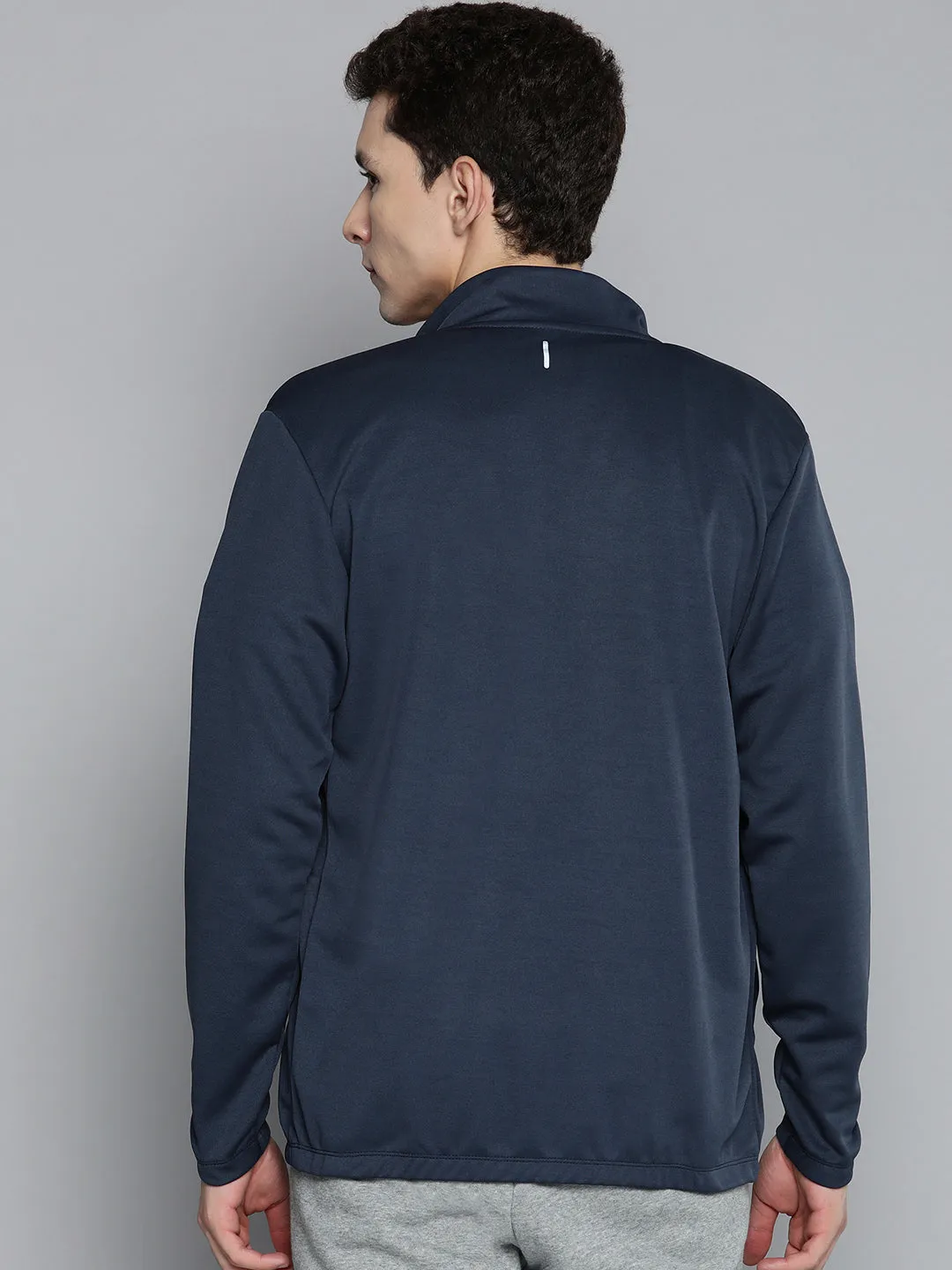 Alcis Men Navy Blue Solid Sweatshirt