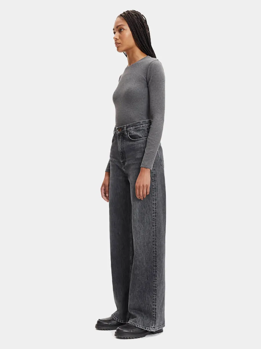 Alexa Long Sleeve Tee - Dark Grey Melange