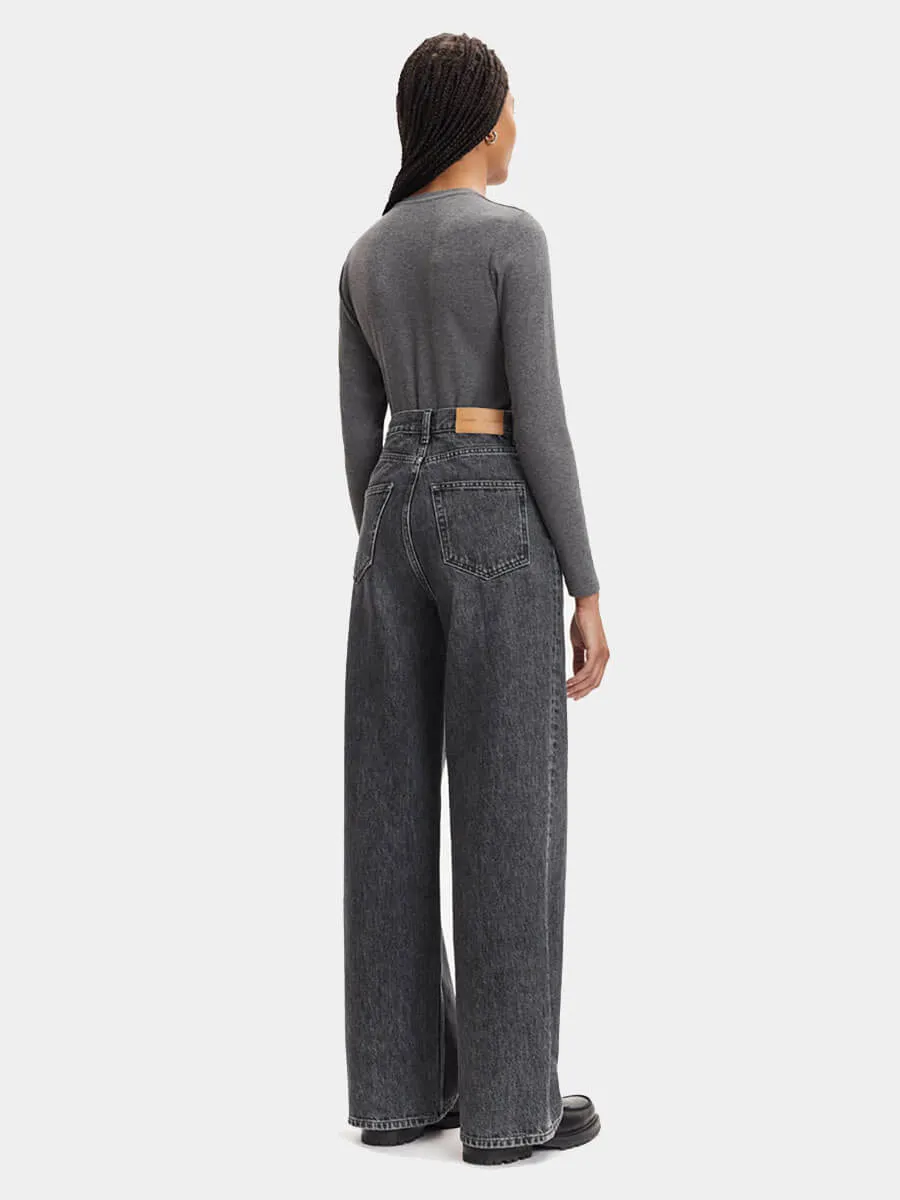 Alexa Long Sleeve Tee - Dark Grey Melange