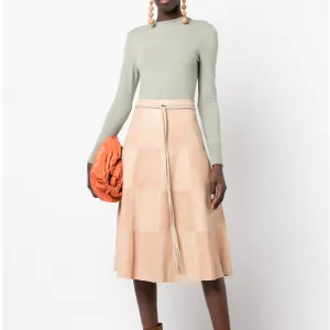 ALICE   OLIVIA  Luna Shrunken Cropped Crewneck Jumper In Sage Green {3Q46}