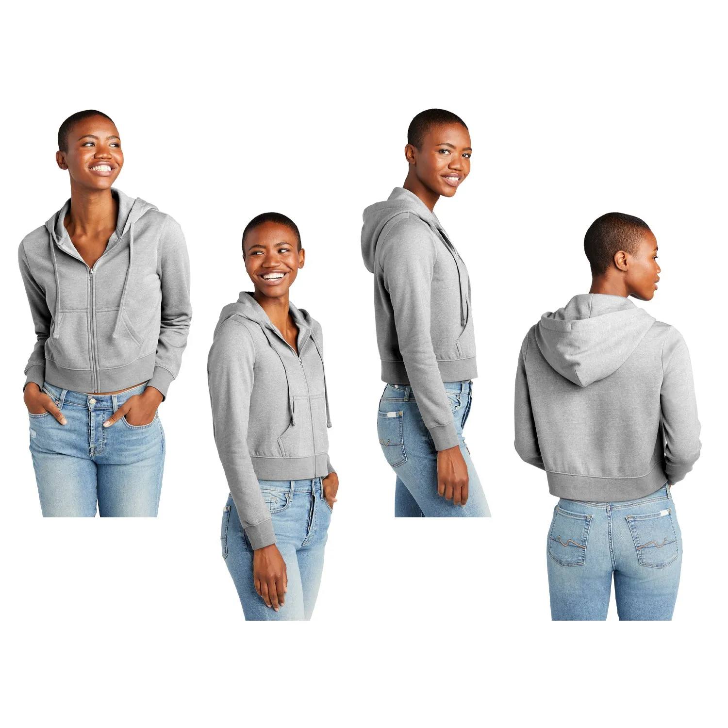 Alpha Phi Cropped Zip Up Hoodie