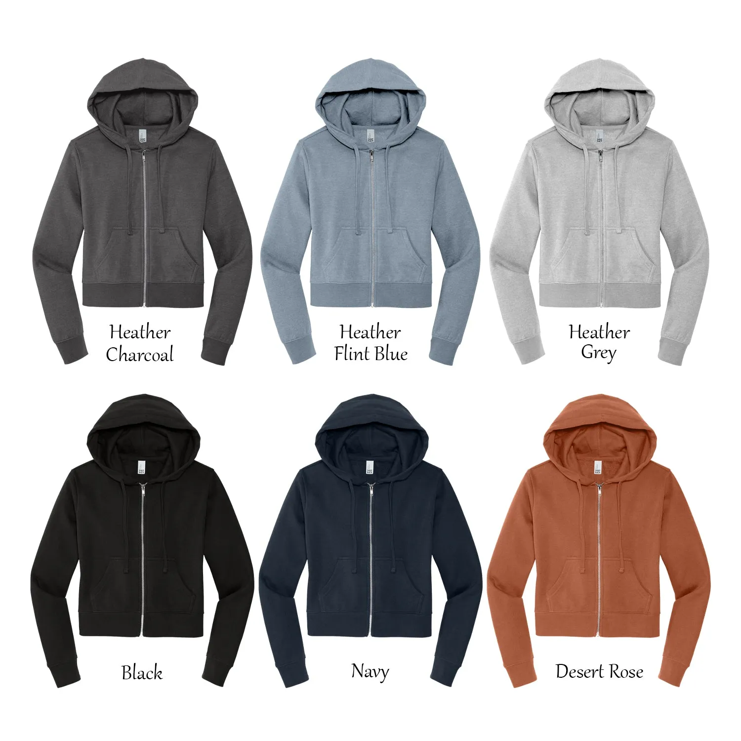 Alpha Phi Cropped Zip Up Hoodie