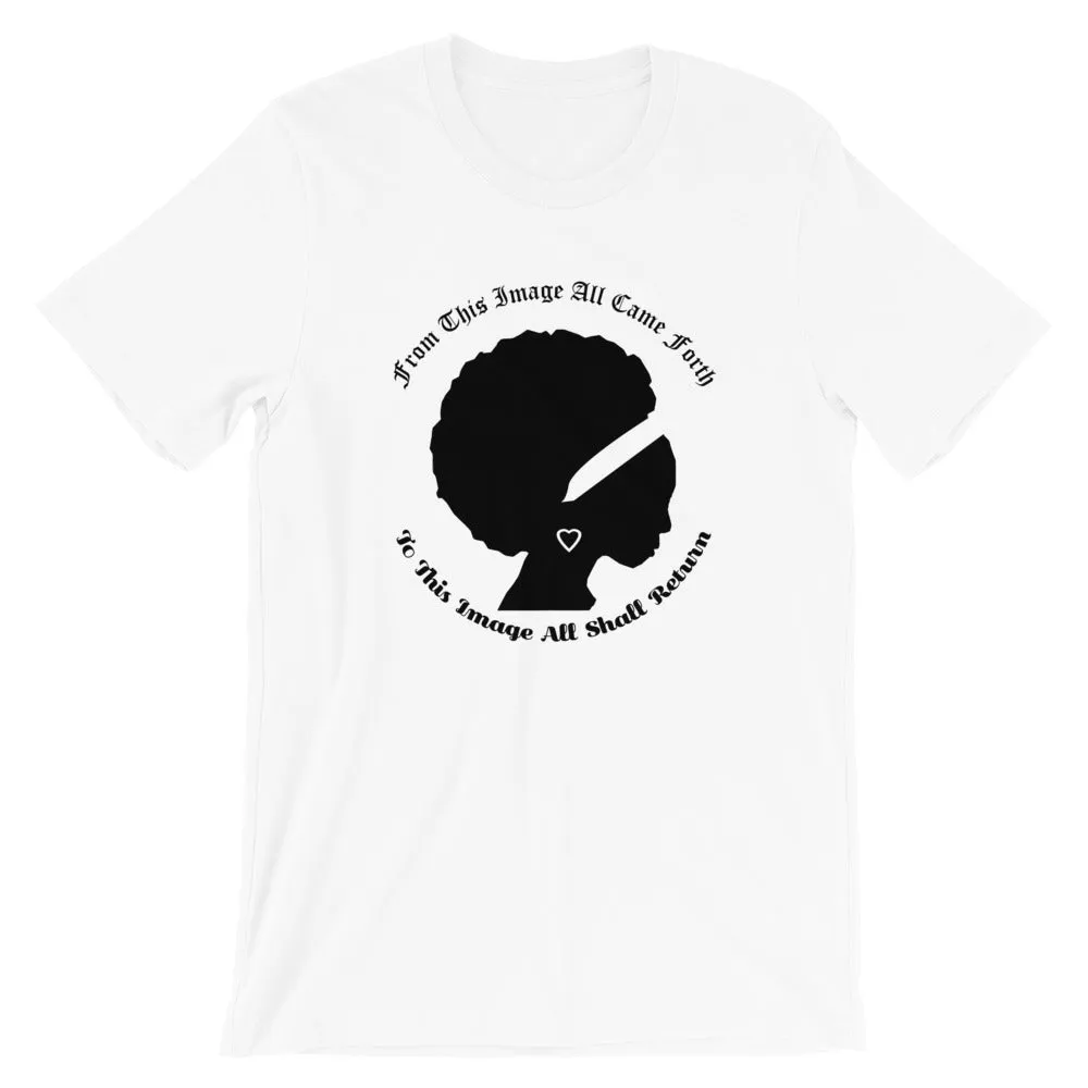 Ameeru Premium Afro Origins black text Short-Sleeve Unisex T-Shirt
