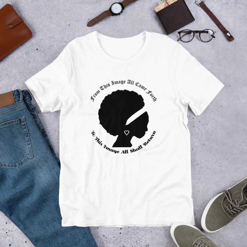Ameeru Premium Afro Origins black text Short-Sleeve Unisex T-Shirt