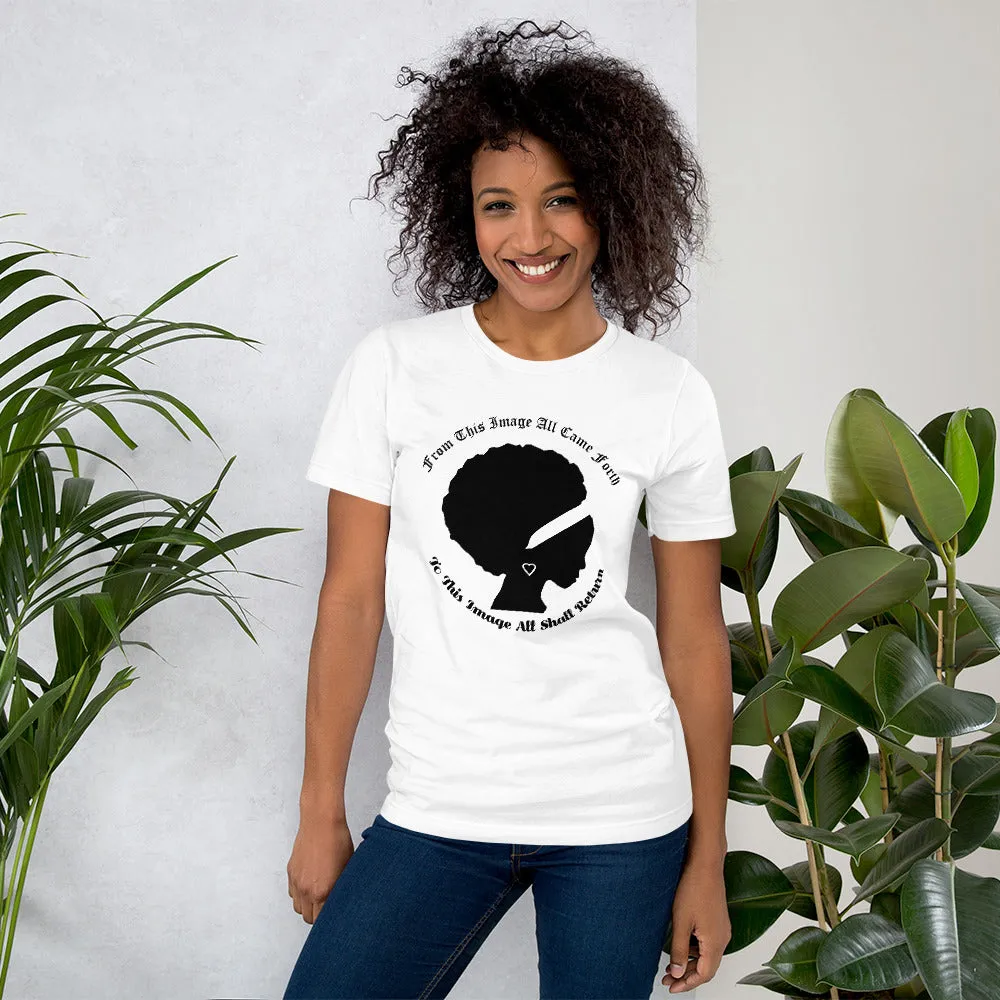 Ameeru Premium Afro Origins black text Short-Sleeve Unisex T-Shirt