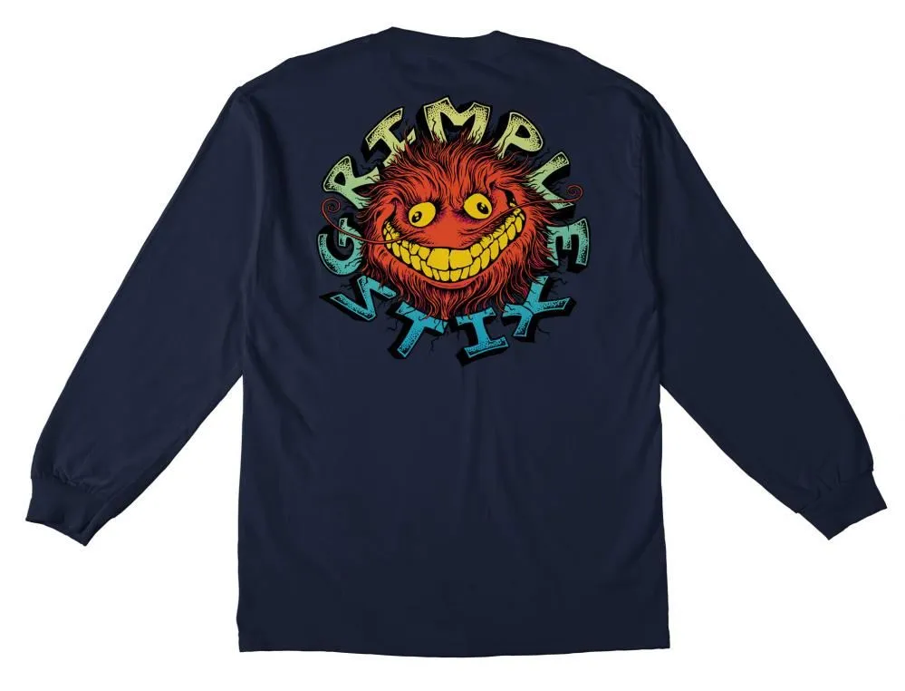 Anti Hero L/S Pocket T-Shirt Grimple Stix - Navy / Multi