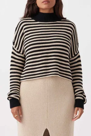 ARCAA June Cropped Sweater - Sand & Black