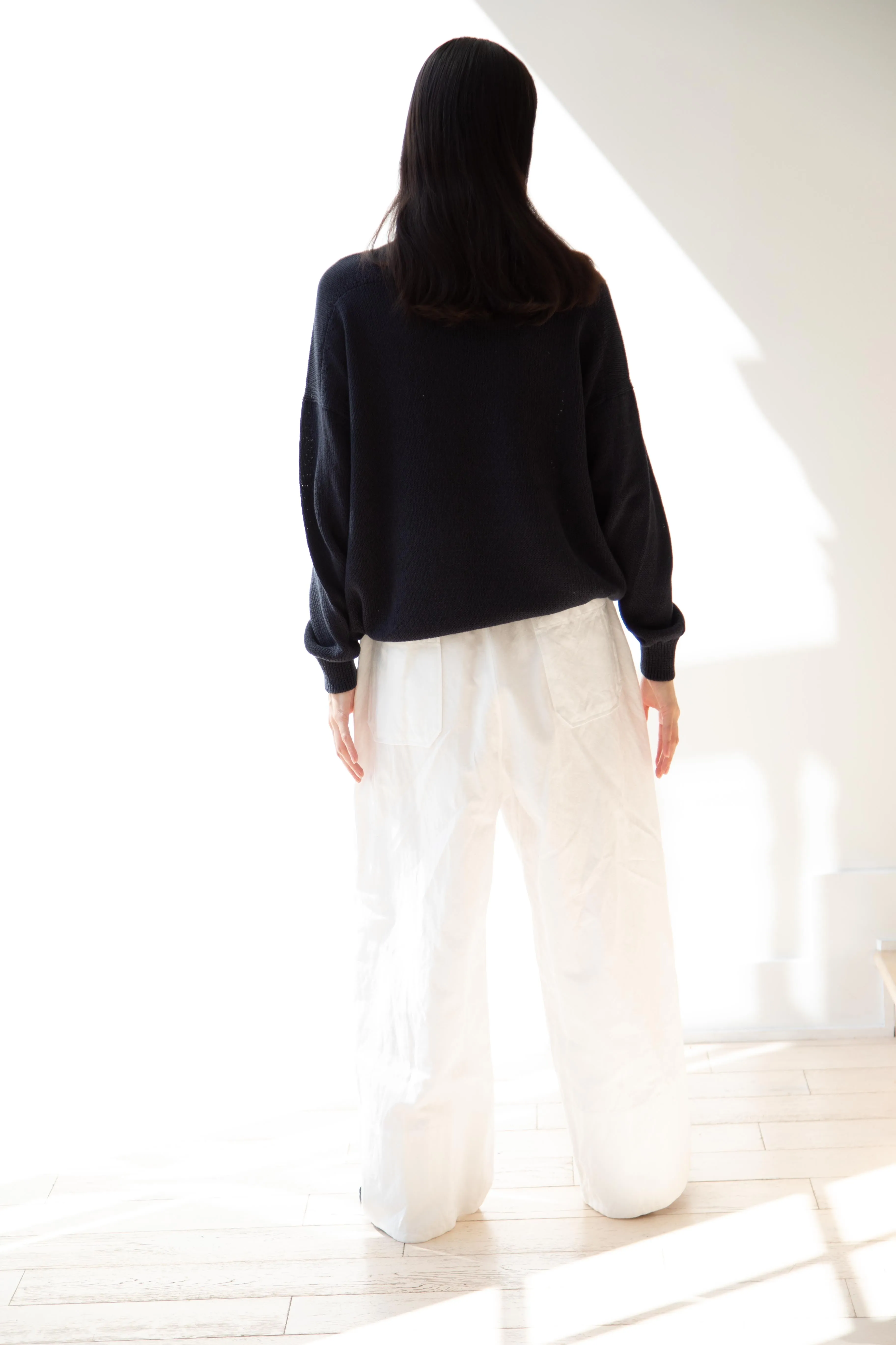 Arts & Science | Back Line Sweater in Dark Navy Cotton Silk