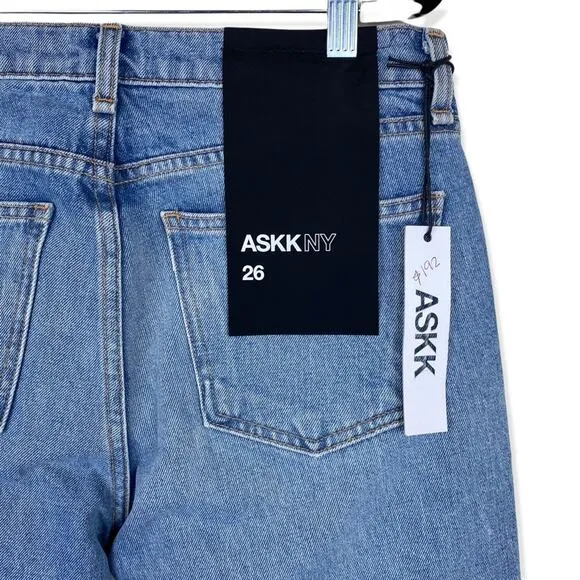 ASKK NY Cropped Straight Leg Jeans Light Wash 26