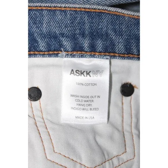 ASKK NY Cropped Straight Leg Jeans Light Wash 26