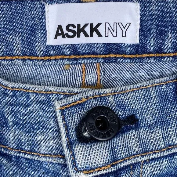 ASKK NY Cropped Straight Leg Jeans Light Wash 26