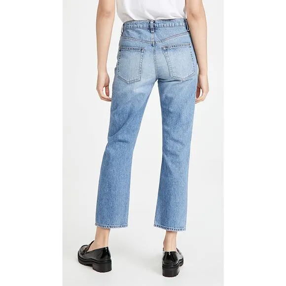 ASKK NY Cropped Straight Leg Jeans Light Wash 26