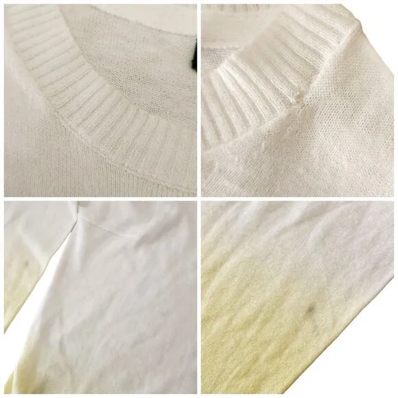 ATM Anthony Thomas Melillo Boxy Dip Dye crewneck sweater yellow ombre Size S NEW