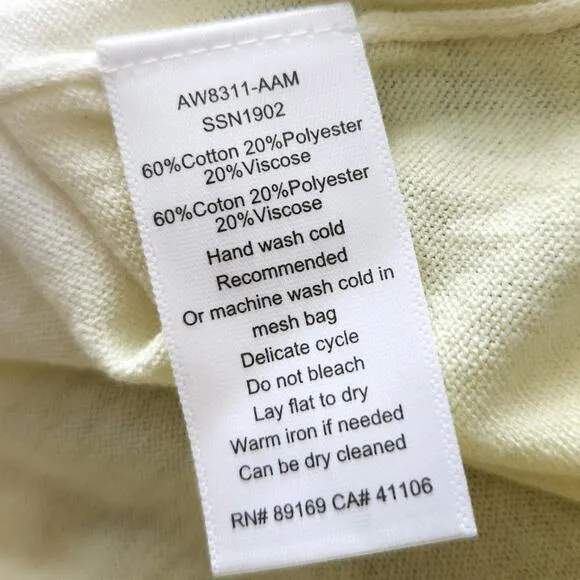 ATM Anthony Thomas Melillo Boxy Dip Dye crewneck sweater yellow ombre Size S NEW