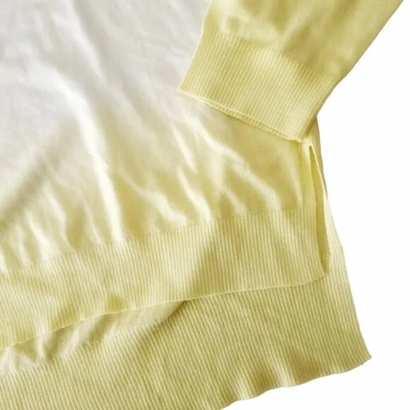 ATM Anthony Thomas Melillo Boxy Dip Dye crewneck sweater yellow ombre Size S NEW