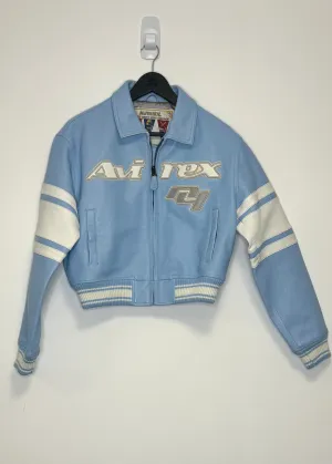 AVIREX CROPPED LEGENDS  JACKET (SKY BLUE/WHITE)